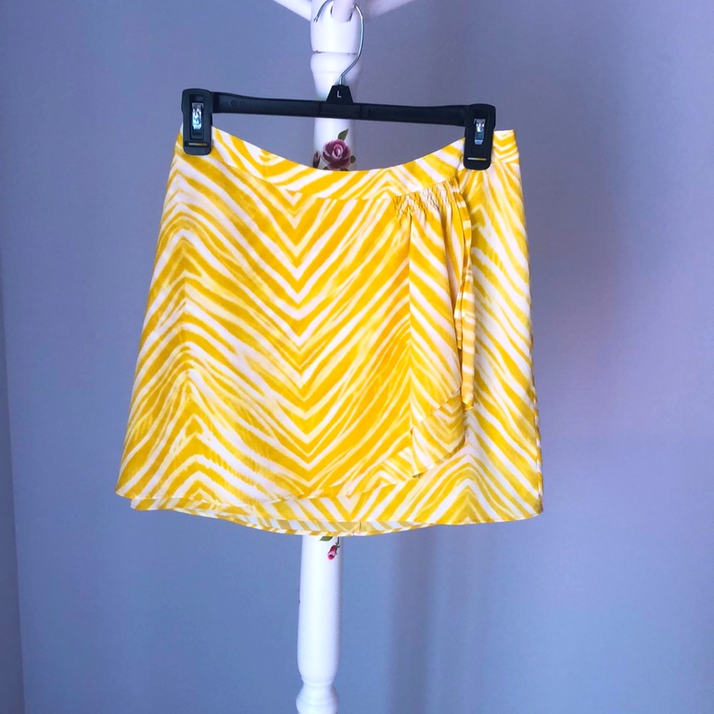 BCBG Max Yellow & White Skirt